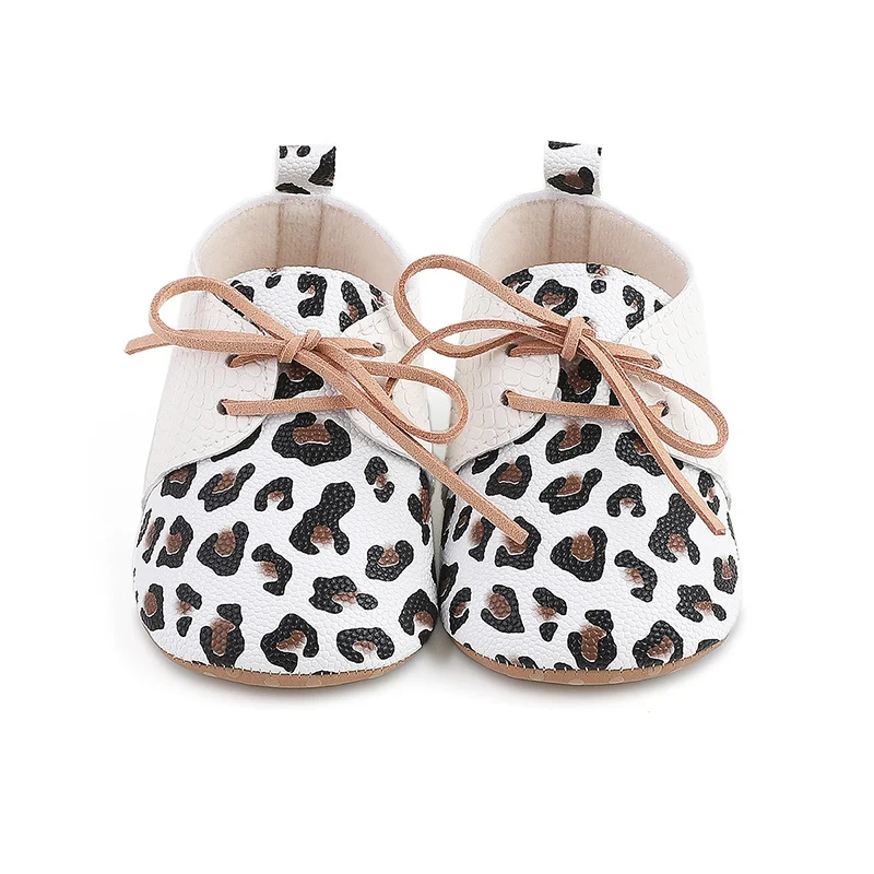 Spring Autumn Baby Shoes Retro Leopard Print First Walkers Newborn Soft Bottom Non-Slip Leather Shoes Toddler Casual Shoes