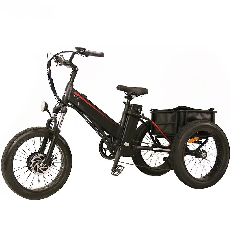 Three Wheeler Heavy Loading 3  Wheel Adult 500W Motor Bicycle City Cargo Electric Tricycle For Old Elderly People