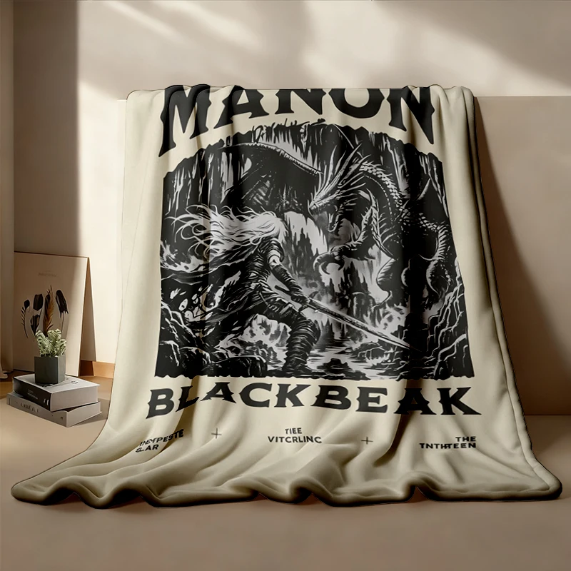 Manon Blackbeak Flannel Throw, Throne of Glass Book Cozy Blanket, Fantasy Reader Gift, Witchling, Throne of Glass Merch