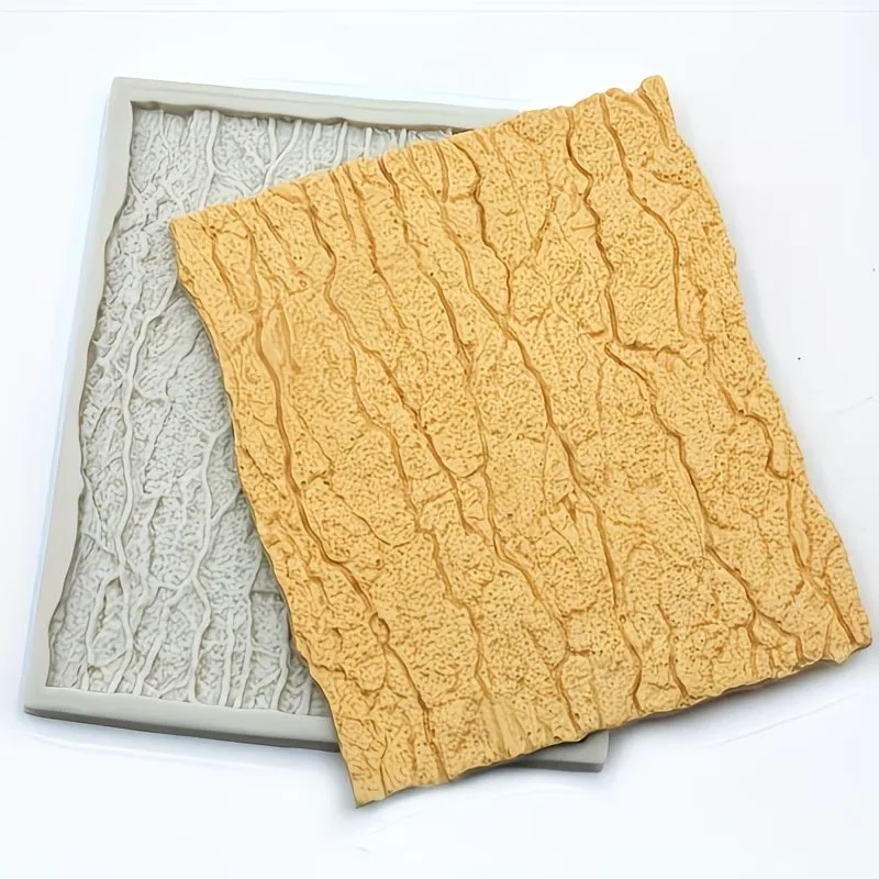High Quality Tree Bark Texture Mats Fondant Silicone Mold Wood Cake Border Gum Paste Sugar Craft Decorating Supplies Baking