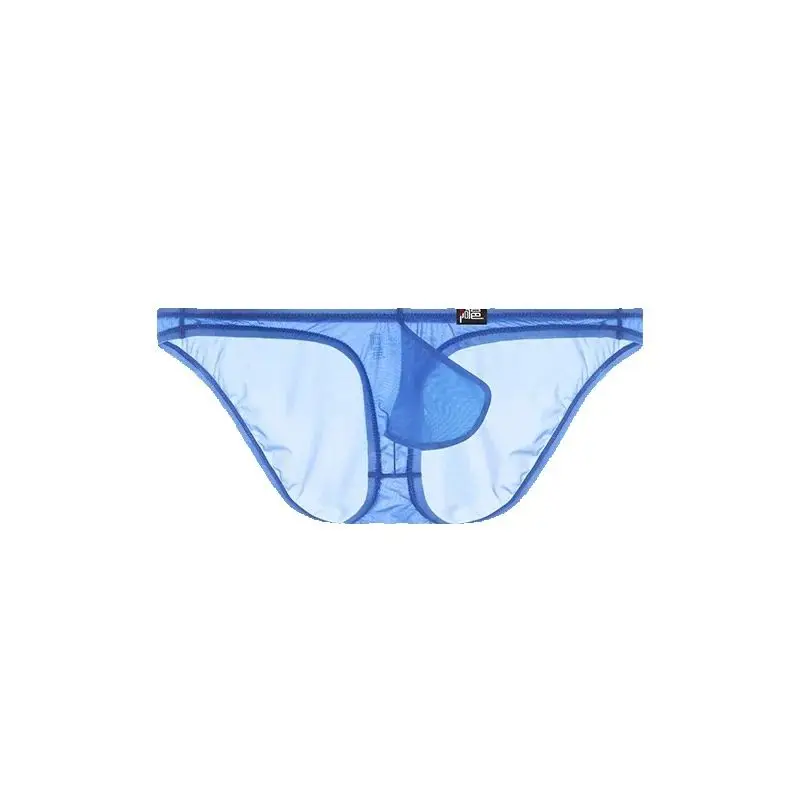 BLue Underwear men's briefs low waisted ultra-thin ice fully transparent personalized and tight fitting