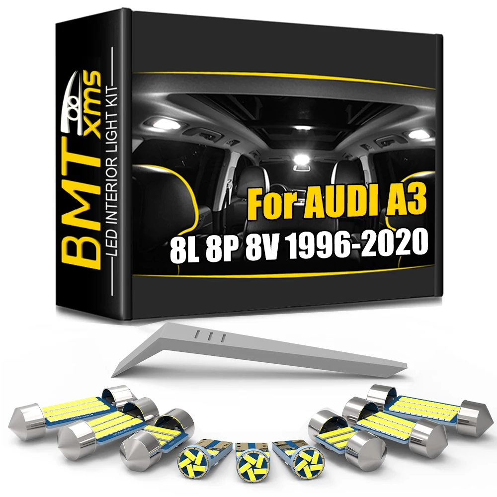 BMTxms LED Interior Light Canbus For Audi A3 S3 RS3 8L 8P 8V 1996-2019 2020 Error Free Dome Map Trunk Glove Box Indoor Lamp Bulb