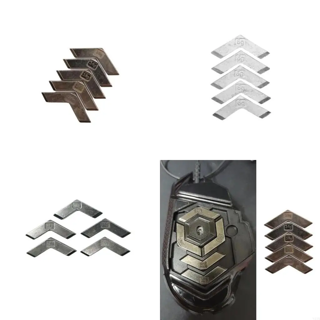 Y5JB 5pcs Mouse Weights for Improved Control in Competitive Gaming High Precise Tasks