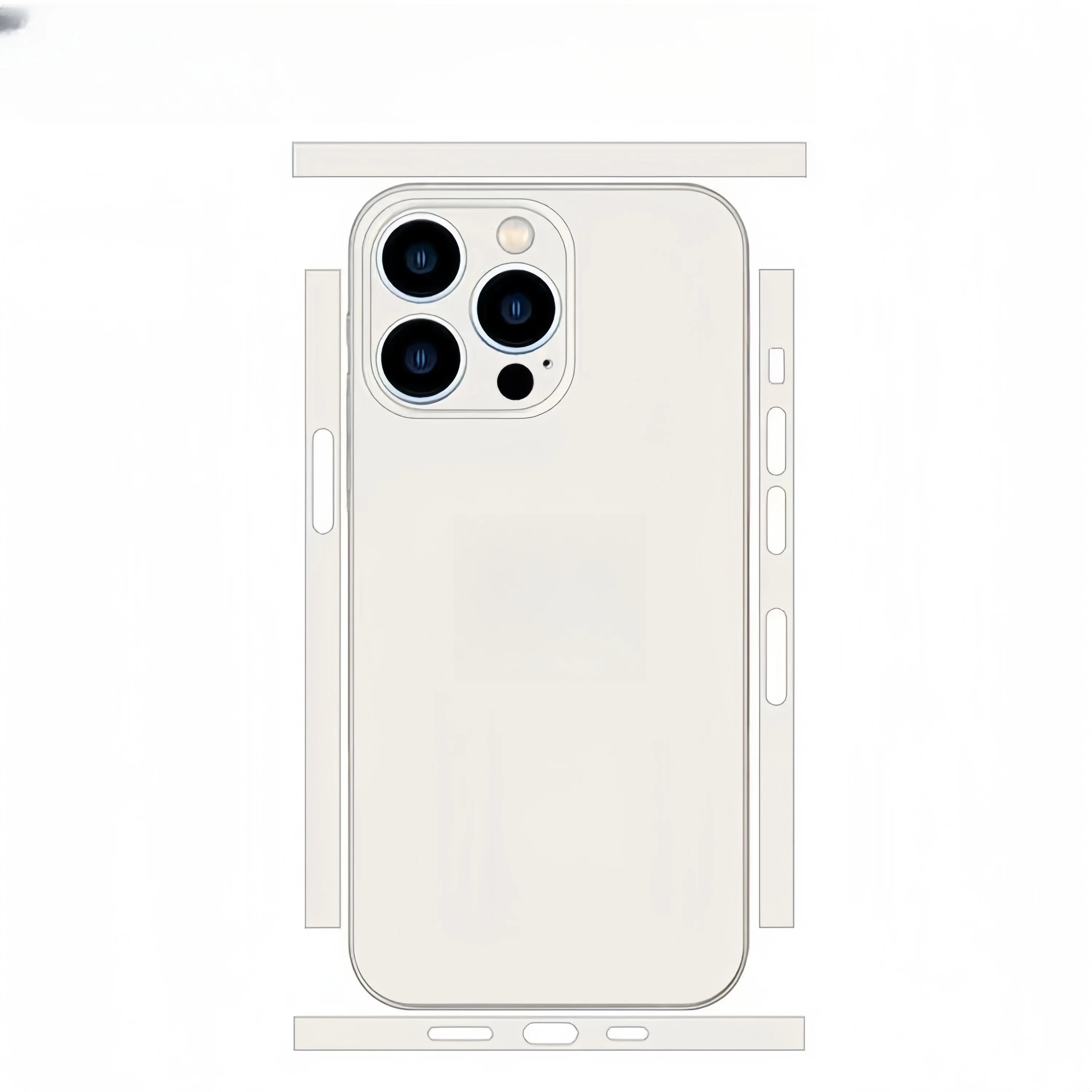 Plain Color Decal Skin for iPhone 13 14 15 16 17 Pro Max Back Film Cover Wrap Rear Screen Protector Anti-scratch Durable Sticker