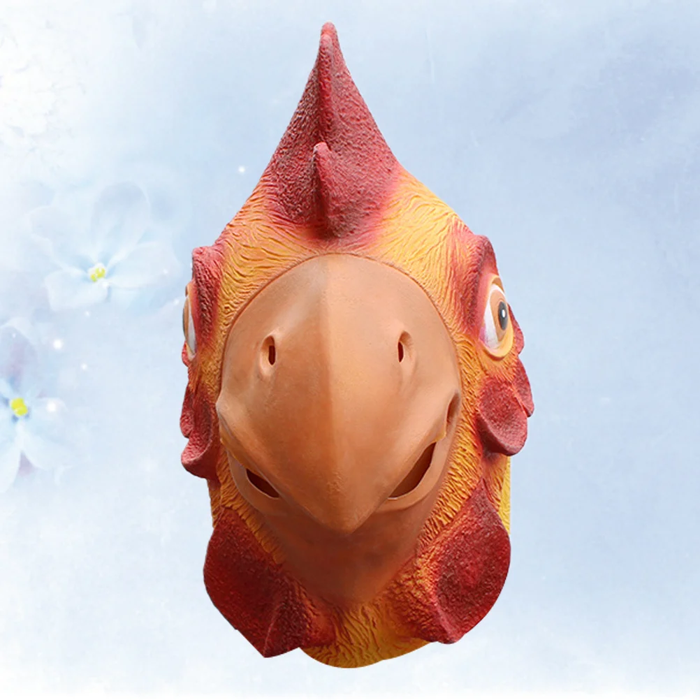 

Halloween Rooster Mask Latex Full Face Mask Funny Cosplay Masquerade Party Dancing Festival Headgear Rooster Shaped Headgear