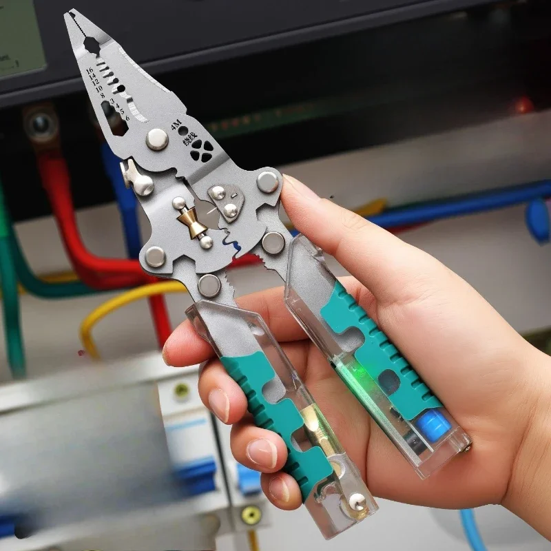 Wire Stripper Multifunctional Portable Foldable Pliers Waterproof Rustproof Steel Pincers Professional Electrician Pincers