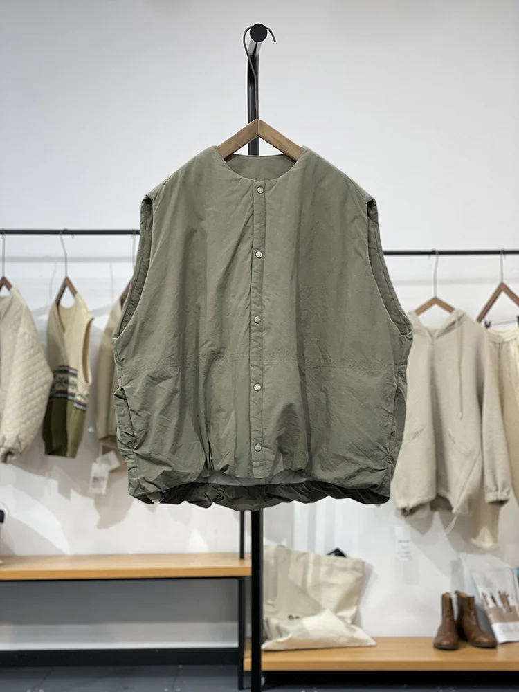 Gilet chaud en coton pour femmes, Jaet décontracté, superposition Faion, vêtements d'extérieur d'automne et d'hiver, détail de boutons ronds Ne