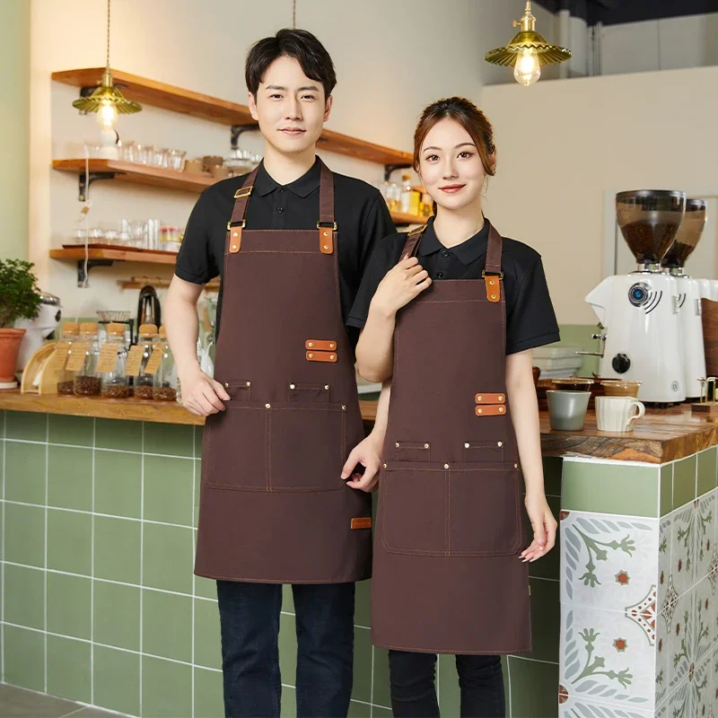 Professional Female Kitchen Antifouling Apron Male Chef BBQ Restaurant Bar Bakery Cafe Beauty Nail Studio Waterproof Work Apron