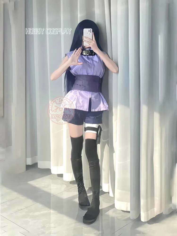 Hyuga Hinata Cosplay Costume Wig Women Outfits Halloween Carnival Party Suit Hyuuga Ninja Cosplayer Purple Long Cute Wig