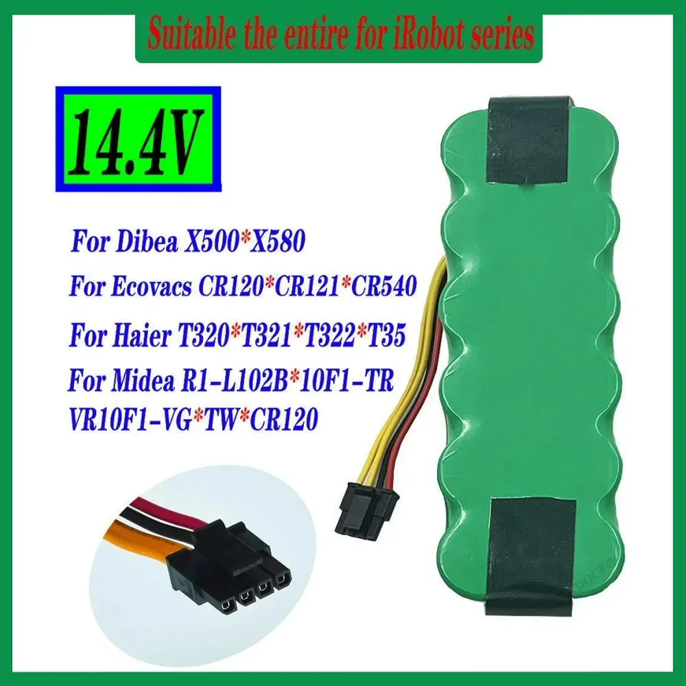 

New 14.4V 6800mAh Ni-MH Battery For Kitfort KT-516 KT-504 Midea MR04 VCR15 VCR16, For Liectroux B2005 Plus, B3000 Plus Robotic