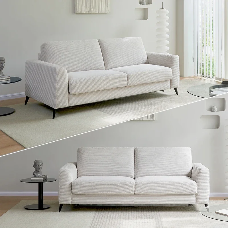 

-New Modern Design Sofa Bed Furniture Living Room Corduroy Fabric Sofabed Leisure Sofa Came Customizable Folding Sofa