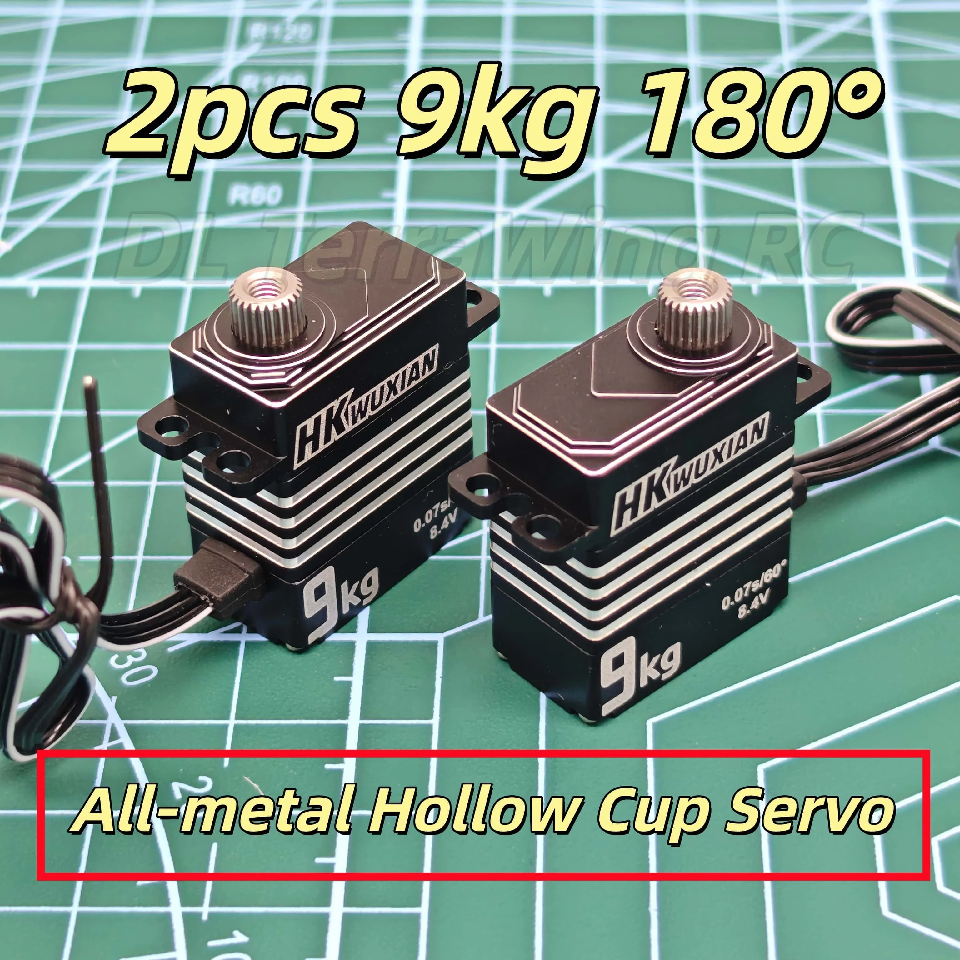 Servo 9kg 180 °   Servo à coupe creuse tout en métal, réponse rapide pour voitures et Robots RC, avions, avions à voilure fixe pour RC 1/18