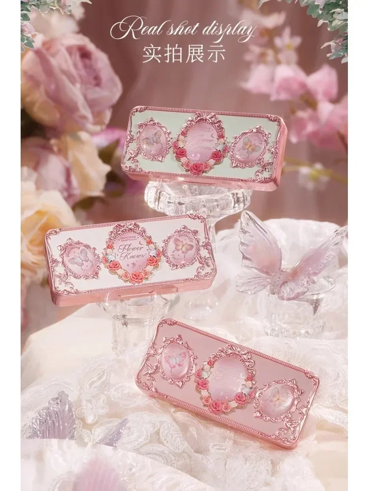 Flower Knows Tavolozza di polvere per sopracciglia a 3 colori Collezione Fairtales di mezza estate Sopracciglio a lunga durata a prova di sbavature Trucco raro Bellezza