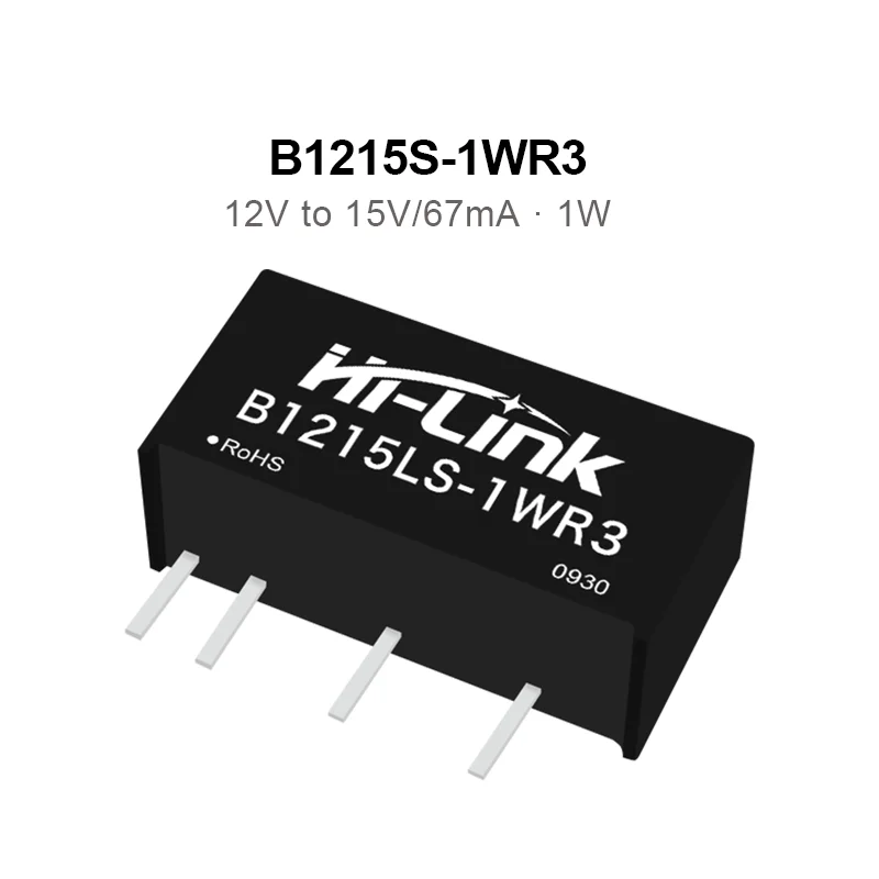 Hilink DC B120/09/12/15LS-1WR3 B1205/24/15/12LS-1WR3L módulo de fuente de alimentación de aislamiento, Mini convertidor ajustable, 1W, 12V