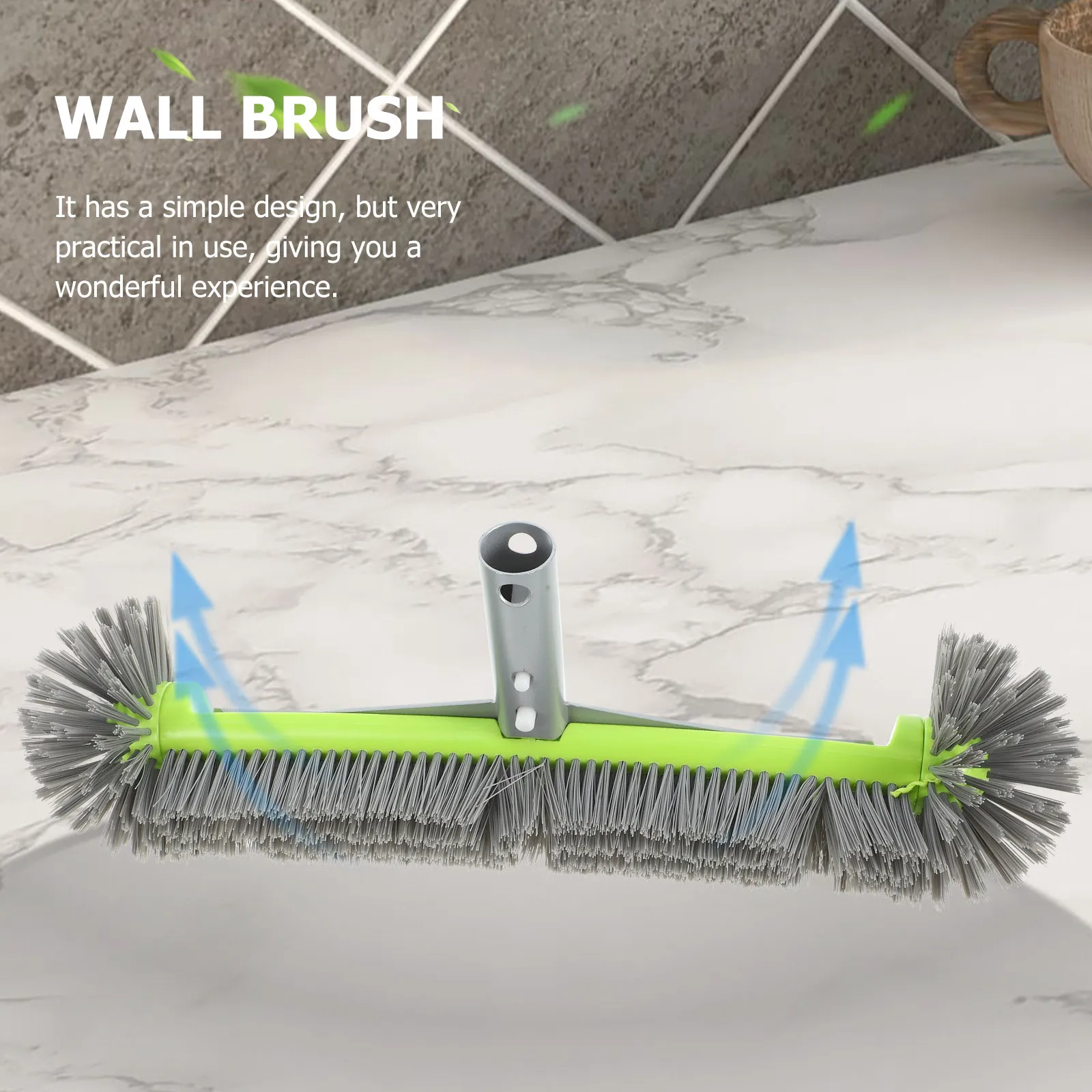 Professional Pool Brush Head Replacement for Swimming Pool Cleaning Plastic Scrub Brush with Scientific Design for Stubborn Moss
