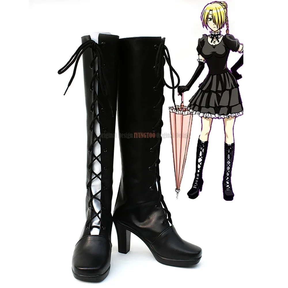 

BEELZEBUB Hildegarde Hilda Cosplay Boots High Heel Shoes Anime for Unisex