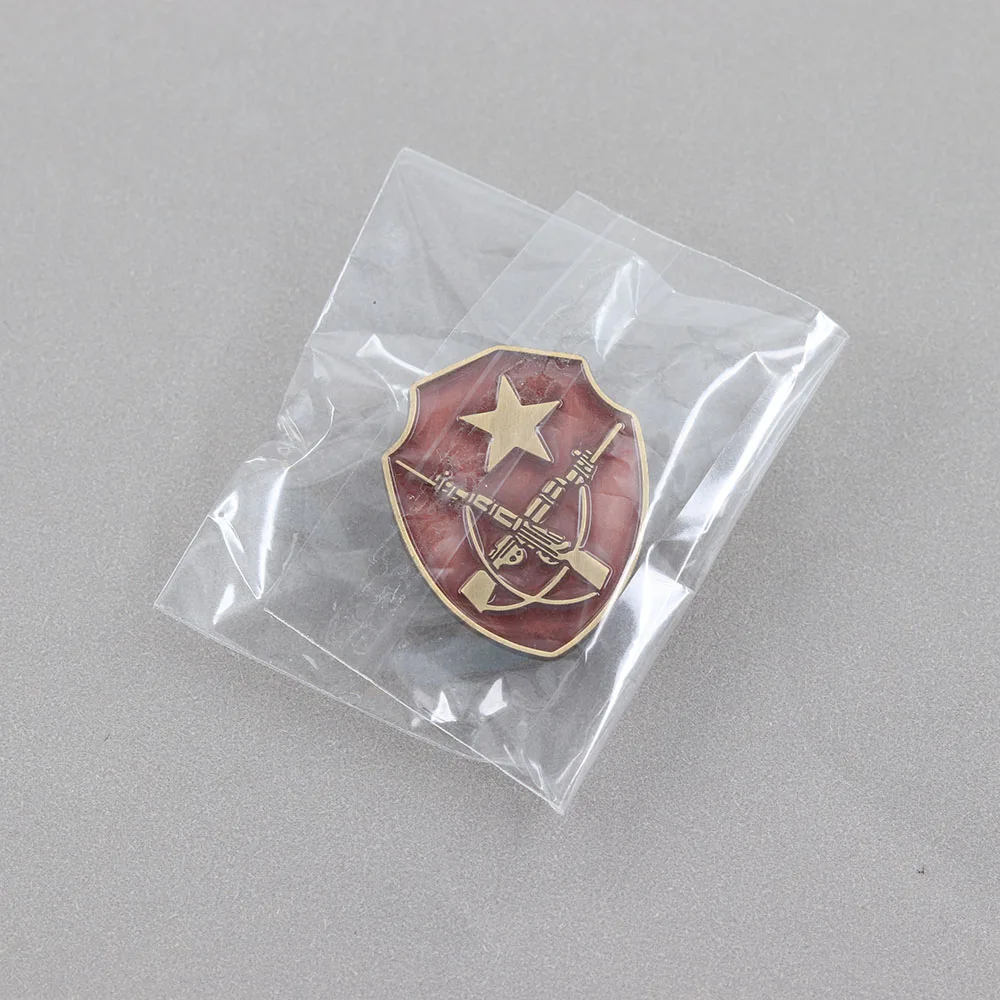 Russisches Abzeichen der 9. separaten Garde-Motorisierten-Gewehrbrygade, sowjetischer Roter Stern, gekreuzte Gewehre, militärische Brosche, Souvenir-Geschenk – Detail 12