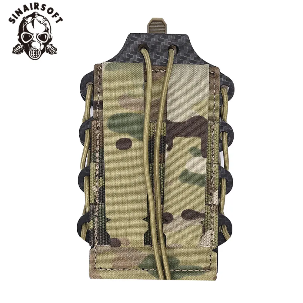 

SINAIRSOFT Laser Cut MOLLE Single Magazine Pouch For M4 AK 5.56 7.62 Rifle Elastic Mag Holster Tactical Tool Bag