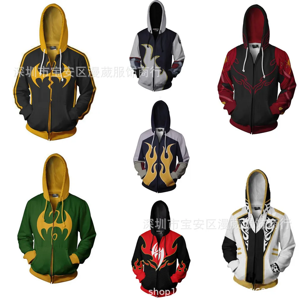 

Game Tekken Hoodie Long Sleeve 3D Print Top Causal Hooded Sweatshirt Sport Zipper Jacket Fashion Street Wear for Adult Men