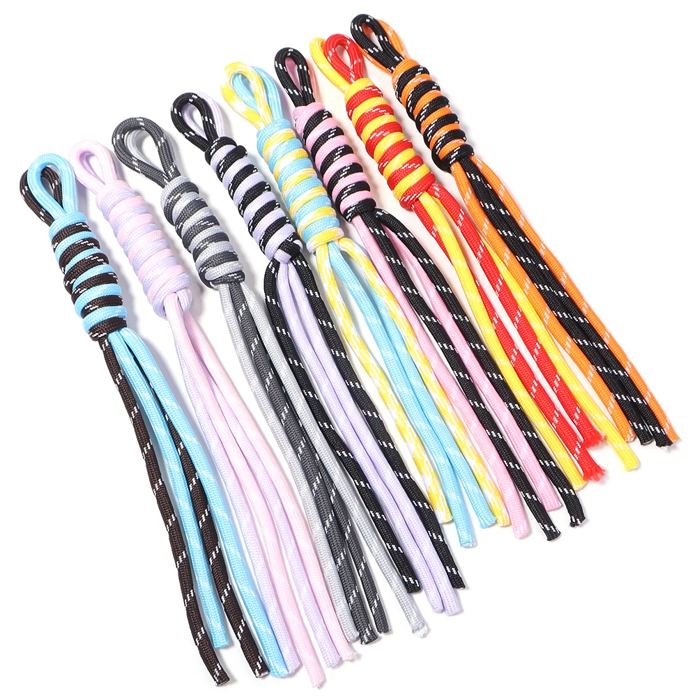 4 Stück kreative geflochtene Schlüsselbänder, bunte Nylonseile, verlustsichere Knotenfäden zum Selbermachen von Schlüsselanhängern, Taschenaccessoires – Detail 3