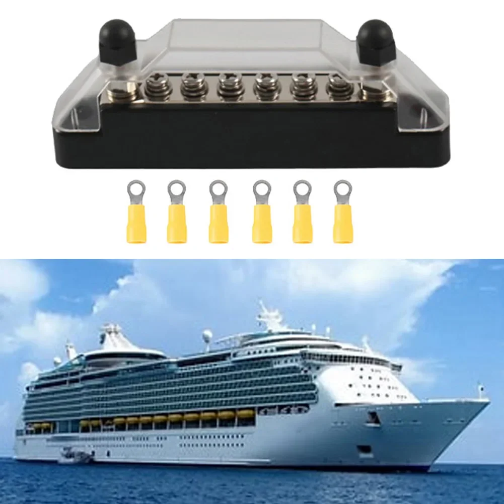 

12V-48V Terminal Block Bus Bar 1/4 Inch Stud 150A Electrical Power Distribution Block Car Electronics Accessories
