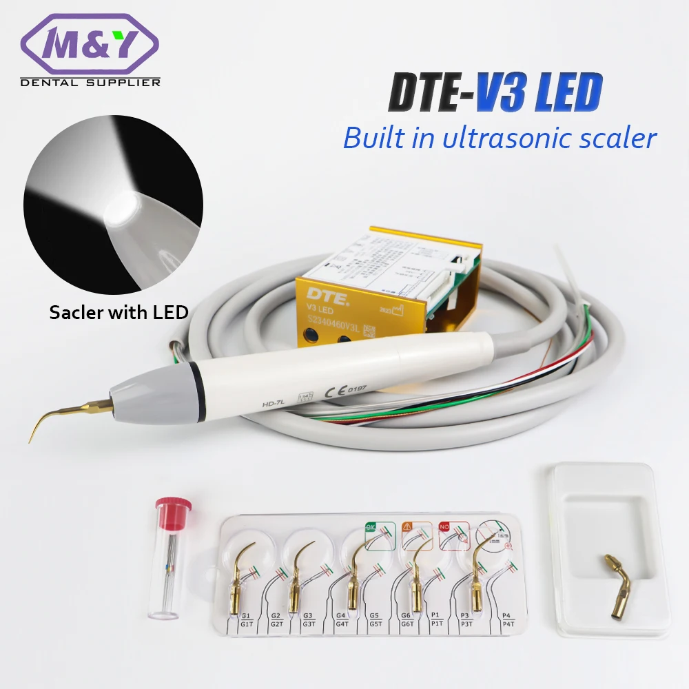 

Dental Ultrasonic Piezo Scaler Build-In V3 LED Periodontics Endodontics Scaling Tips Fit NSK Satelec Acteon DTE Scaler