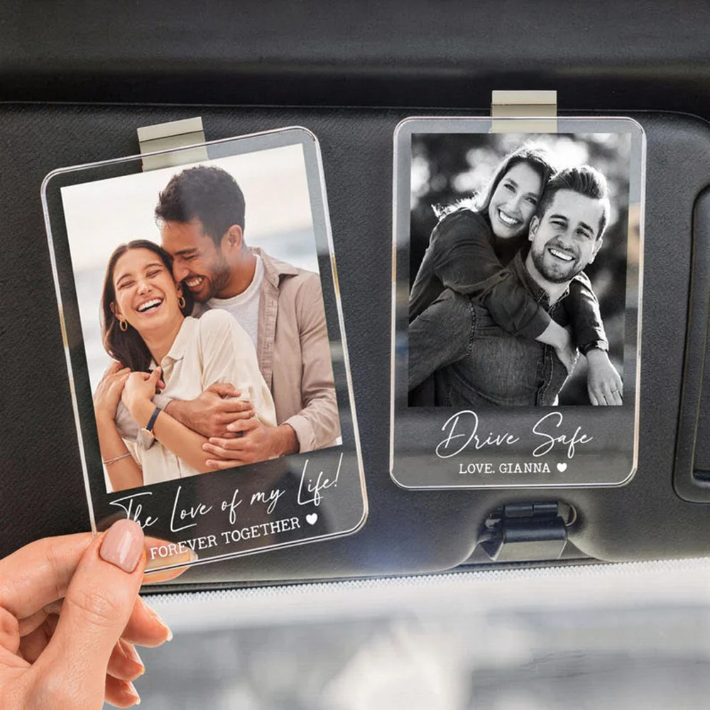 

Personalized Acrylic Car Mirror Hanging Decor Custom Special Place Drive Safe Vehicle Ornament Sweet Gift For Lovers Car