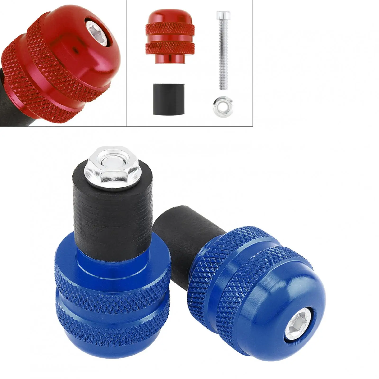 2pcs Universal Circular Anti-Vibration Motorcycle Handlebar Cap for Handlebar in 22mm Diameter Two Color Optional