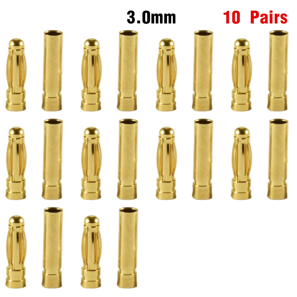 9IMOD 5/10 Paar RC Bullet Connectors 2/3/3,5/4,0/5/5,5/6/8mm Männlich Weiblich Banana Bullet Connector Stecker Vergoldeter Adapter