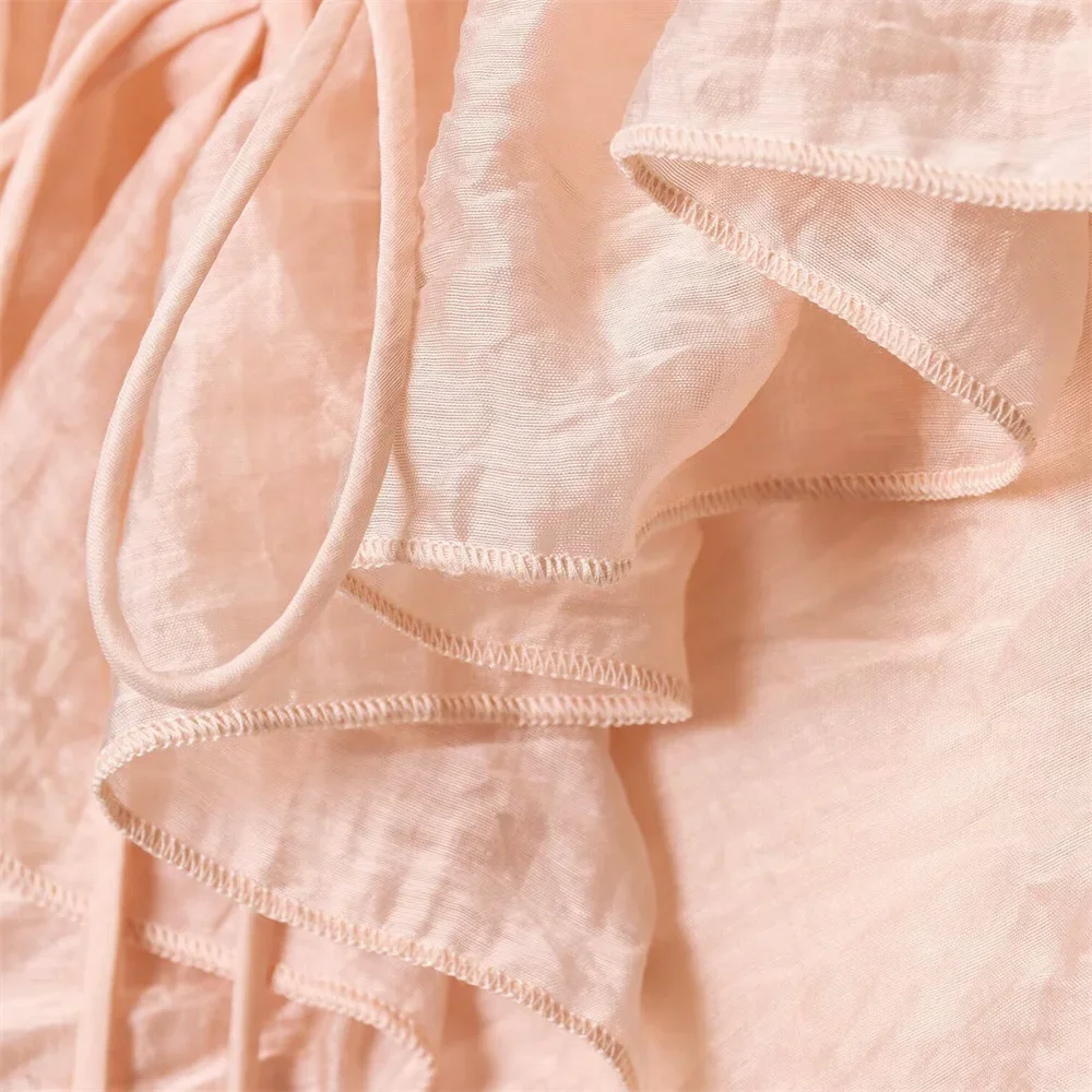 Feminino francês em camadas lingerie decorativa estilo midi camisola vestido verão nova cor sólida magro ajuste vestido