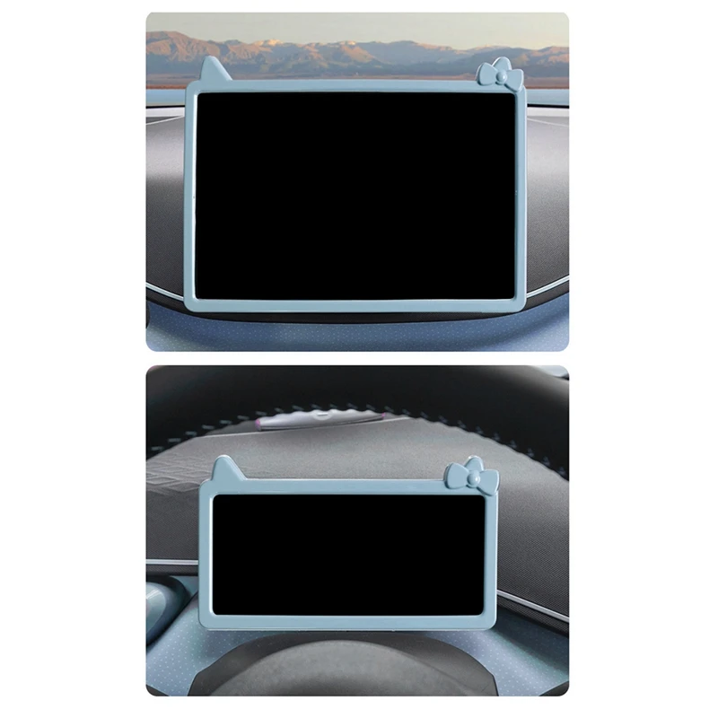 3PCS Light Blue Car Instrument + Navigation Screen + Interior Mirror Protective Frame For BYD Dolphin Mini / BYD Seagull