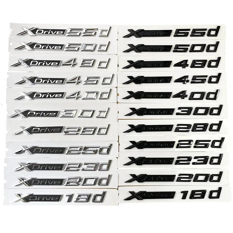 

3D ABS Chrome Black Logo XDrive 20d 25d 28d 30d 35d 50d 40d Emblem Sticker Car Badge For X1 X2 X3 X4 X5 X6 X7 Accessories
