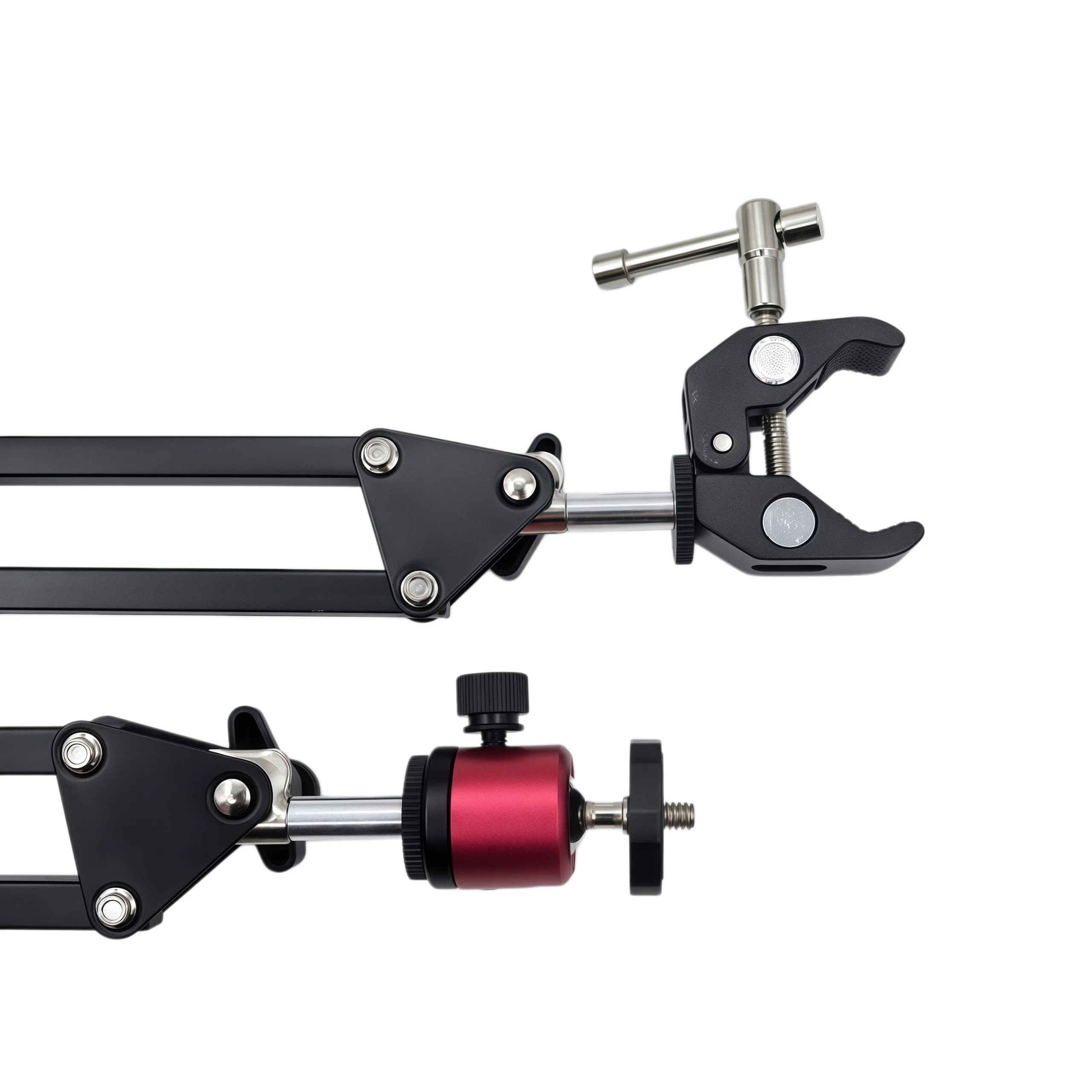 Universal 360 ° Verstellbarer Mikroskopständer mit 4kg Gewichtsbasis, Metallarmhalterung und 3 Klemmen - Dritte Hand für Lötarbeiten, Hitzebeständig – Detail 11