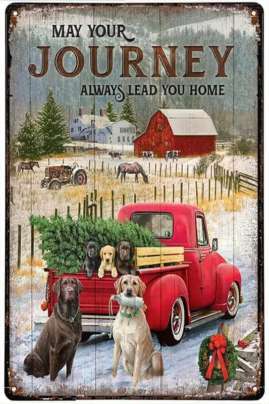 Funny Novelty Tin Sign Labrador Retriever May Your Journey Always Lead You Home Metal Sign Bar Pub Garage Diner Cafe Home W sign