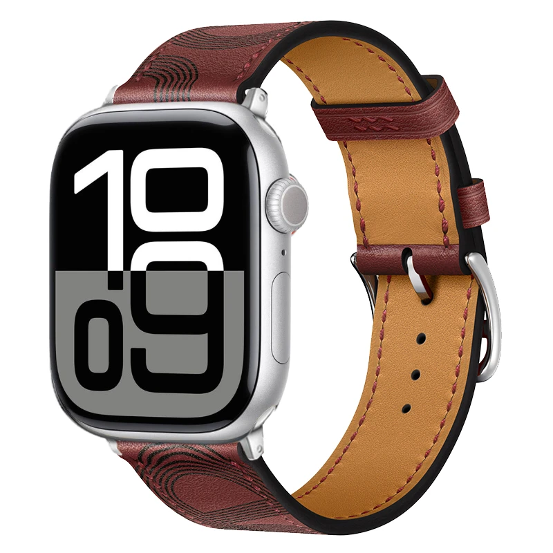 Correa de cuero para Apple watch Ultra, pulsera texturizada de 49mm, 10mm, 46mm, 42mm, 9, 8, 7, 45mm, 41mm, iWatch 6, 5, 4, SE, 44mm, 42mm, 40mm