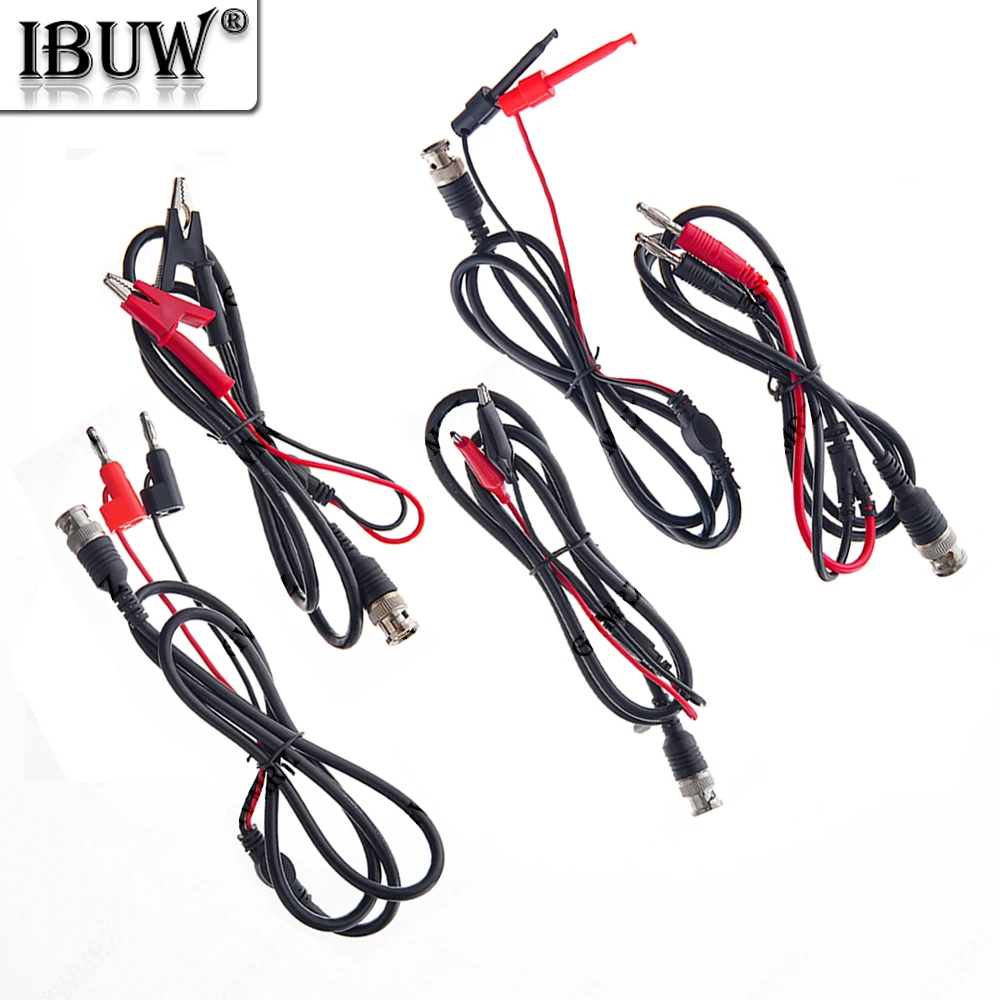 1PCS BNC Male Plug 50ohm RF Coaxial to 4mm Banana Stackable Plug Crocodile clip Lead Probe 4mm Q9 Testing Mult Cable Cord