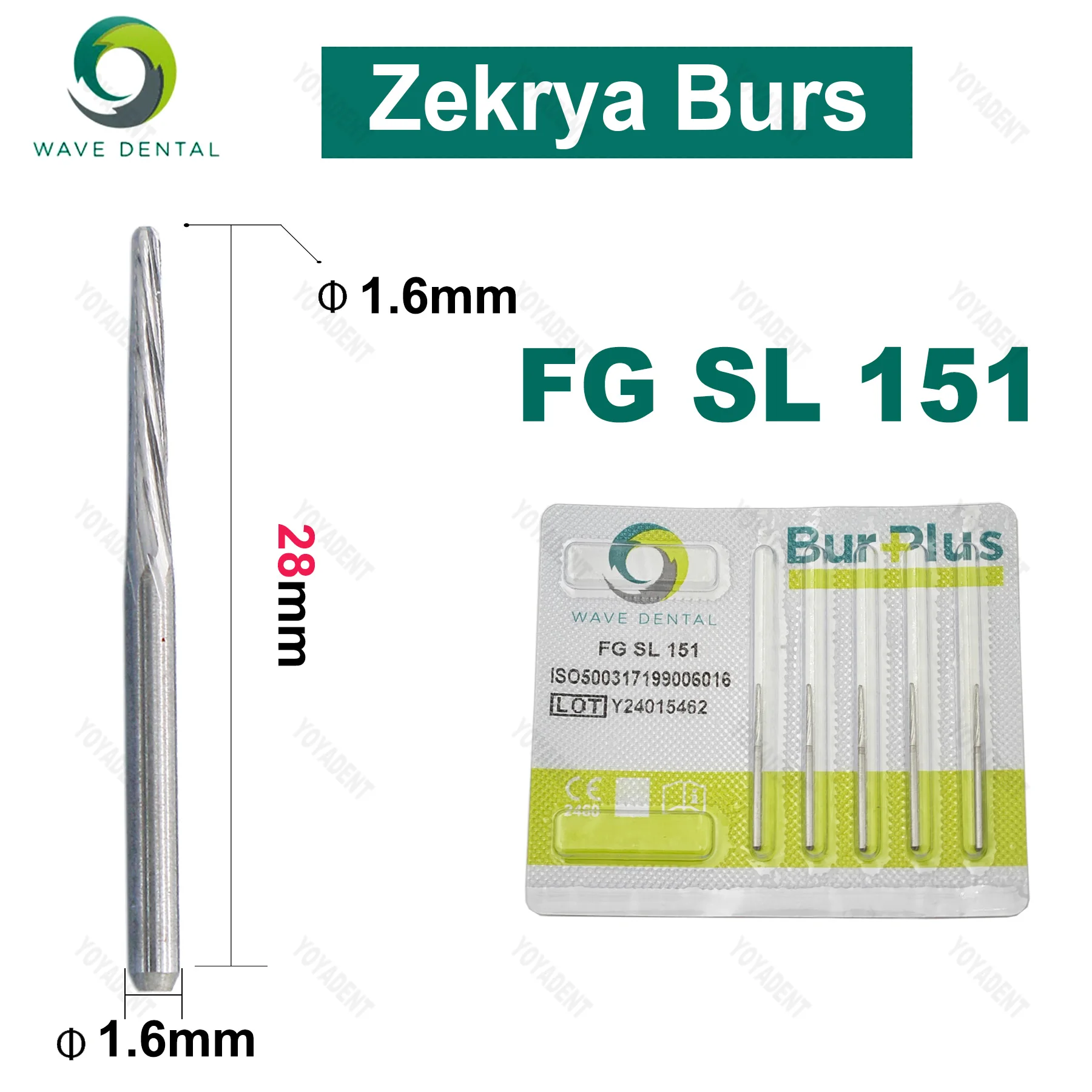 WAVE Dental Tungsten Carbide Burs FG Series Endo-Z/zekrya Drill Tooth Extraction Burs 1.6mm For High Speed Handpiece