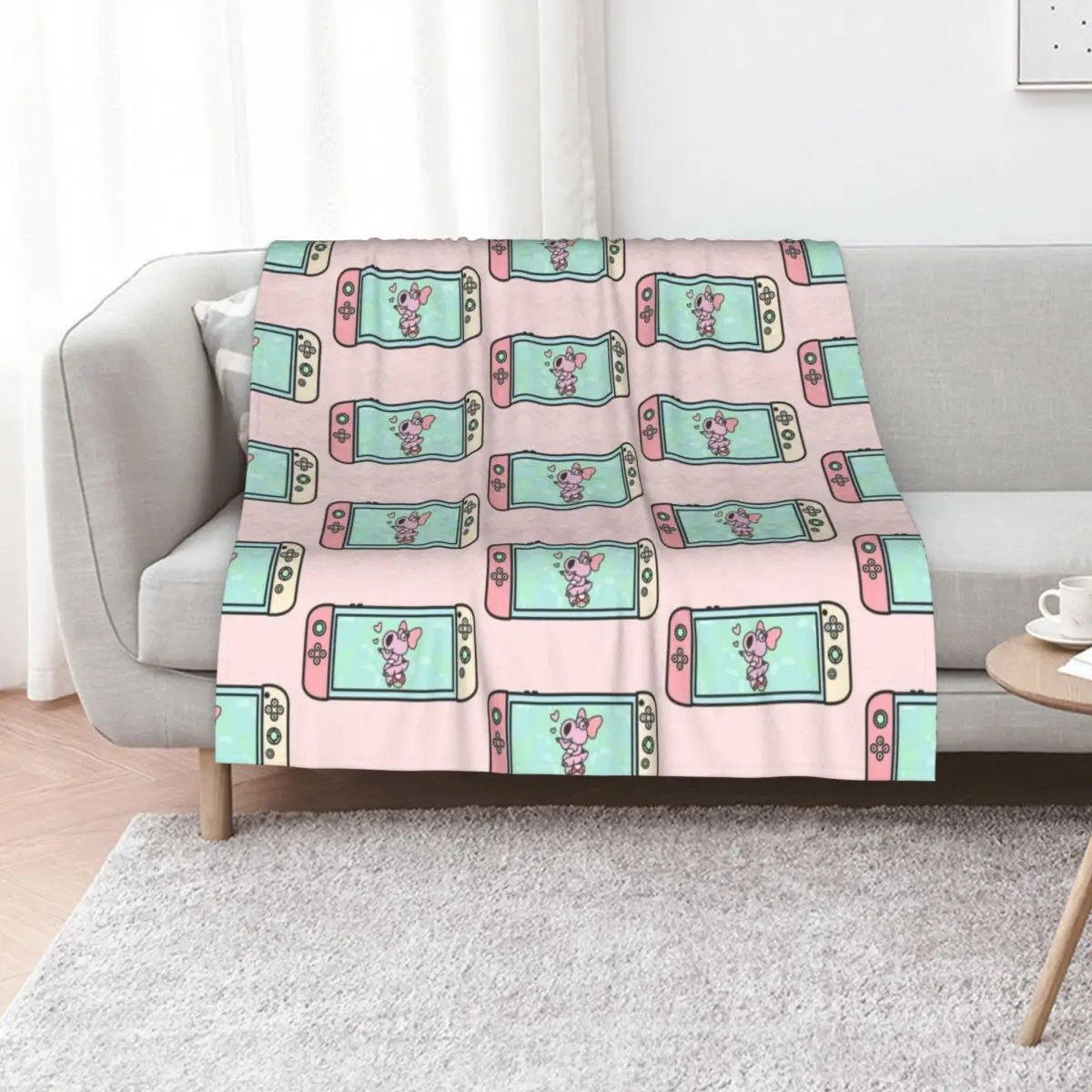 Birdo Mushroom Kiss Switch Throw Blanket Durable Warm Blanket for Daily Home Use