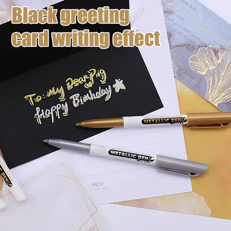 Paint Markers For Metal Round Tip Fast Drying Universal Paint Pens Ergonomic Paint Marker Set For Paper Cardstock Rocks Fabric