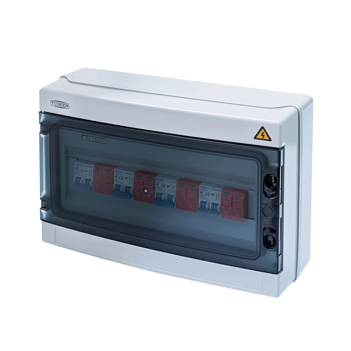 TOMZN Solar Photovoltaic PV Combiner Box Lightning Protection 4input 4output 1000VDC MCB SPD Waterproof IP65 12ways Distribution
