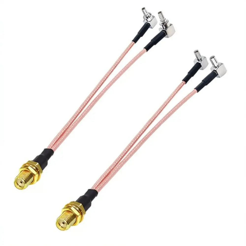 For For JX Network Equipment RF Cable RP SMA Female To Double TS9 CRC9 Splitter Adapter Wireless Antenna Extension Cord