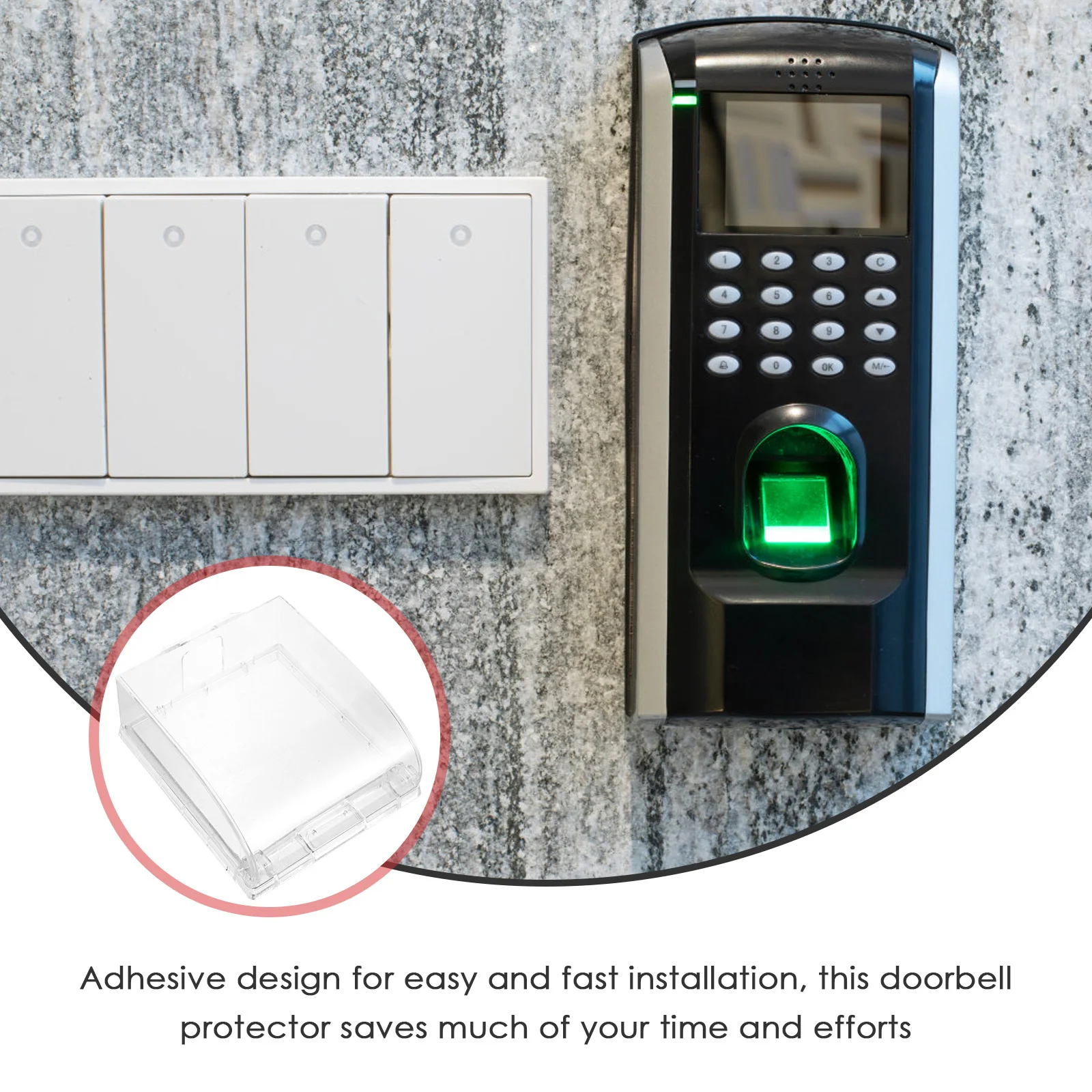 

Doorbell Protector Clear Weatherproof Cover Rainproof Shell for Outdoor Fingerprint Device Access Control Time Attendance