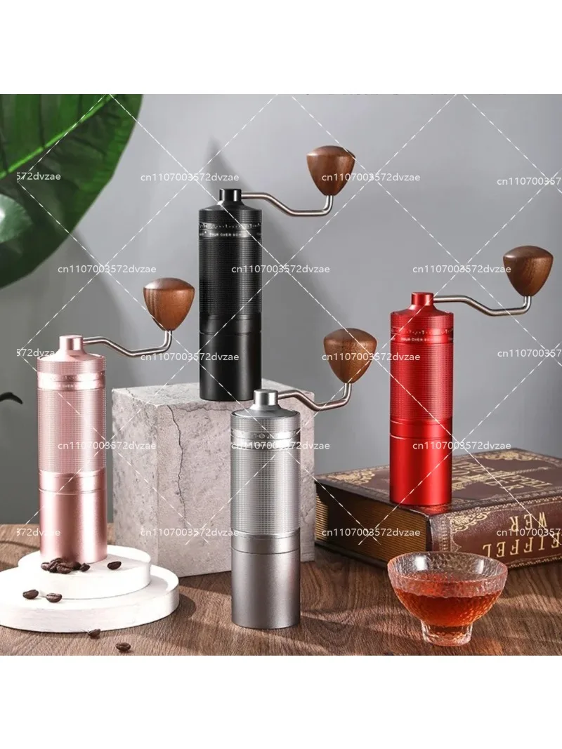 External Adjustable Hand Crank Coffee Grinder, Steel Core Burr Mill, Ultra-High Precision 180 Grid