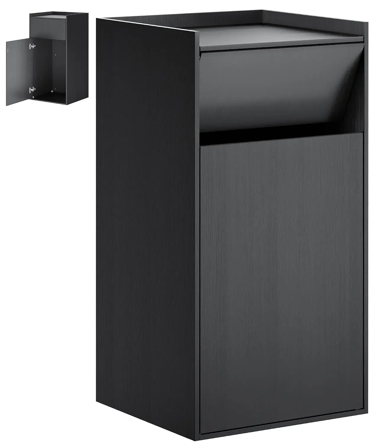Large Wooden Trash Cabinet 50 Gallon Pet Proof Kitchen Garbage Can for Home Restaurant School Mahogany, Customized