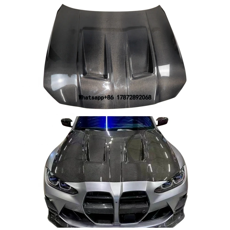 2Vents Style Carbon Fiber Car Engine Cover Bonnet Auto Hood Suitable for  3-Series-7th M3 G80 2021+ Aerodynamic Auto Parts