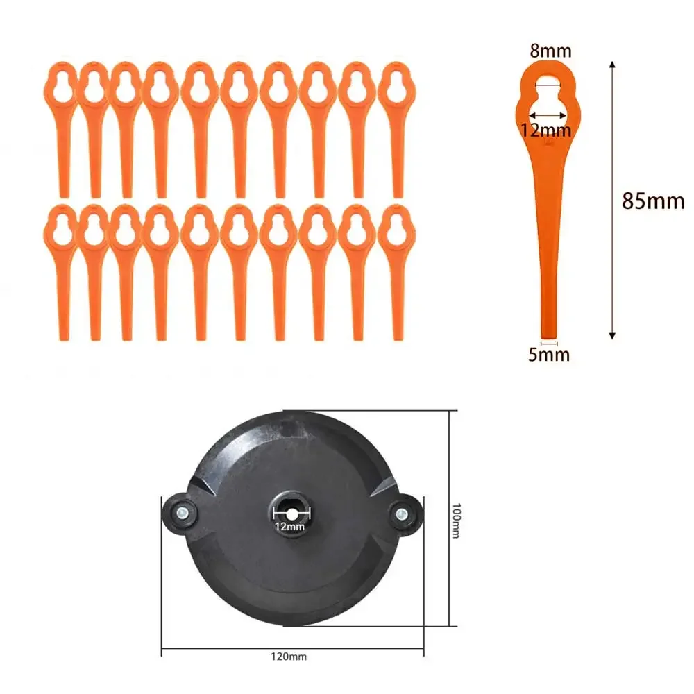 

20Pcs Lawn Trimmer Replacement Blade Plastic Grass Trimmer Head Blades Cutting Disc For PRTA 20 Li A1 311046 Brush Cutter