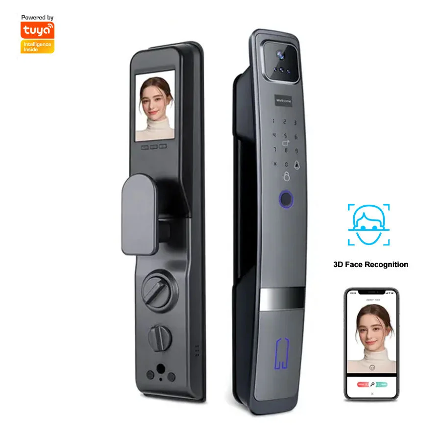 

smart home 3d Face Recognition Lock Security Digital Smart Door Lock With Tuya WiFi Password Fingerprint Key Card Unlock