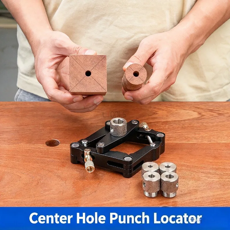 Wood Center Drilling Locator Dowel Center Finder Fast Center Marking Tool Round & Square Timber Woodworking Hole Positioning Jig
