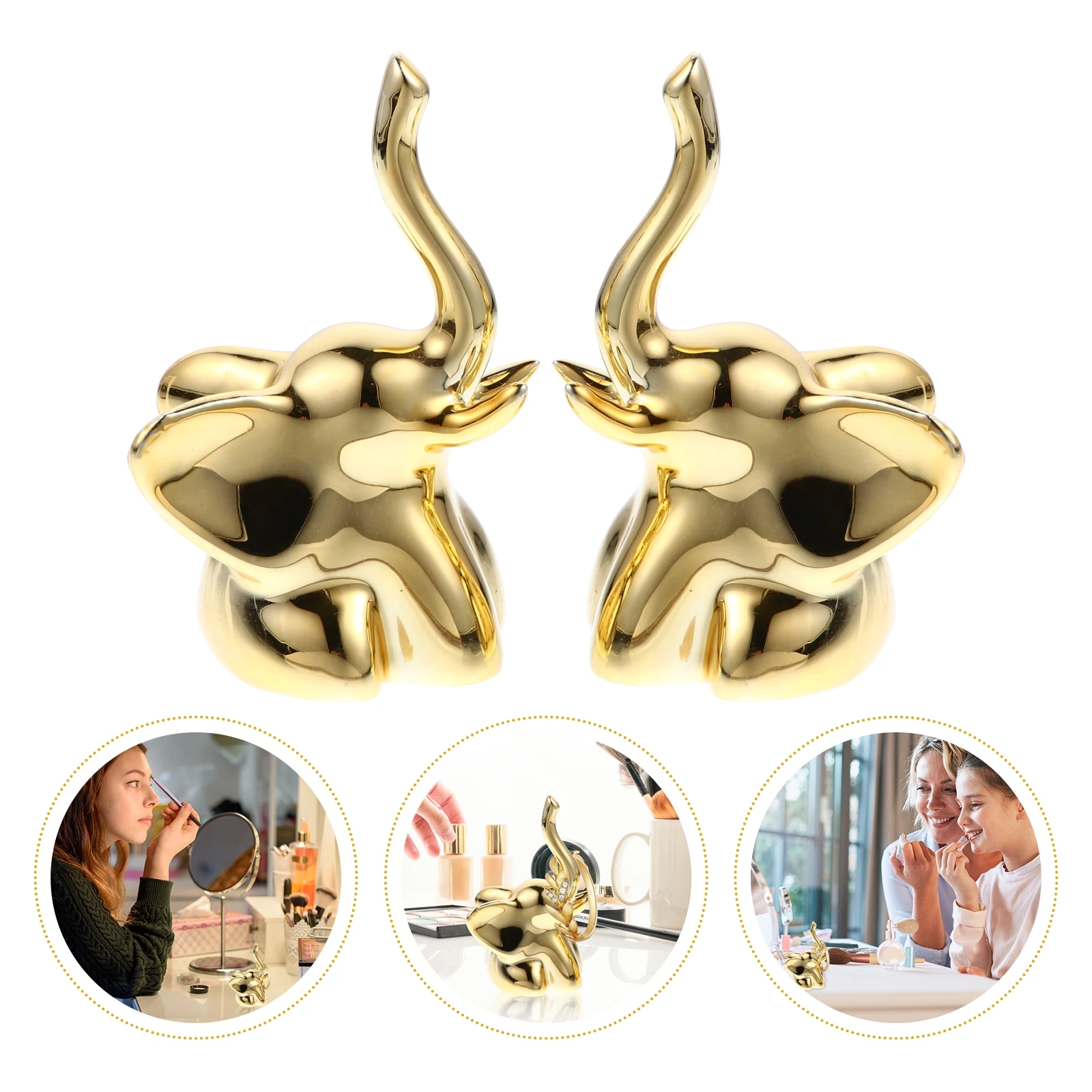 

Jewelry Plate Decoration Elephant Ring Holder Rack for Birthday Gift Box Ceramics
