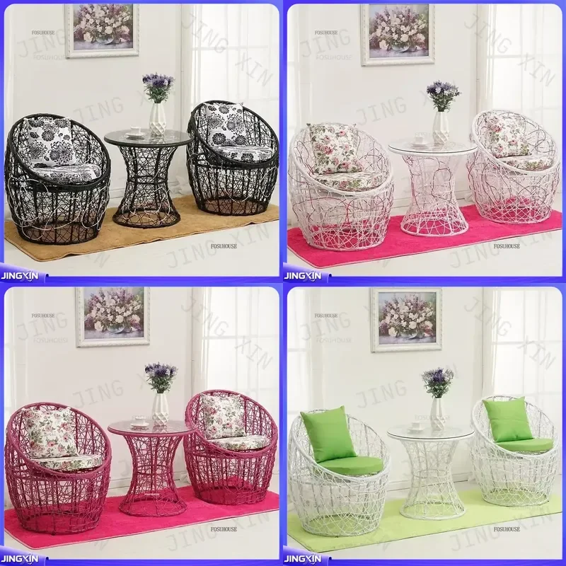 Custom for Rattan Garden Furniture Set 3 Piece Outdoor Patio Balcony Table and Chairs Wicker Bistro Set Weather Resistant